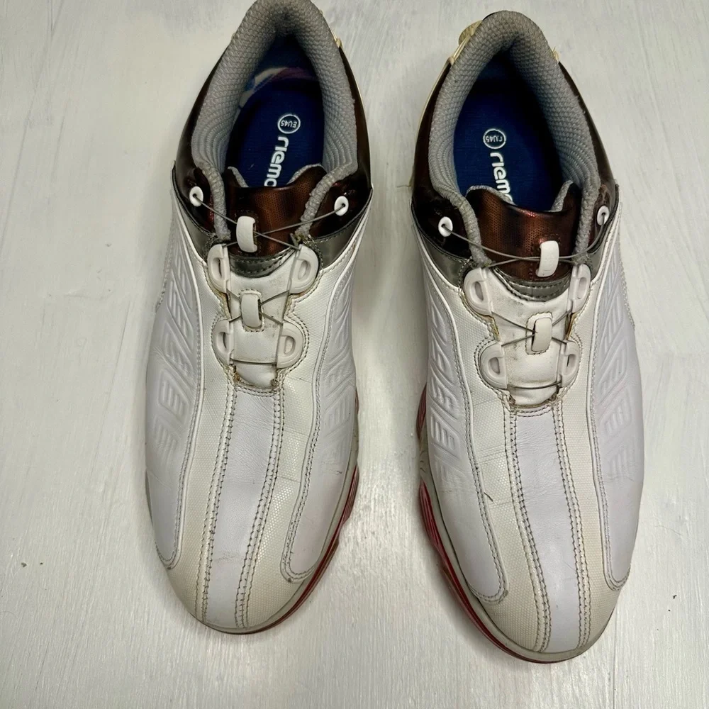 FootJoy FJ Sport BOA 53224 Men’s Golf Shoes 9.5M White Red Brown Spiked